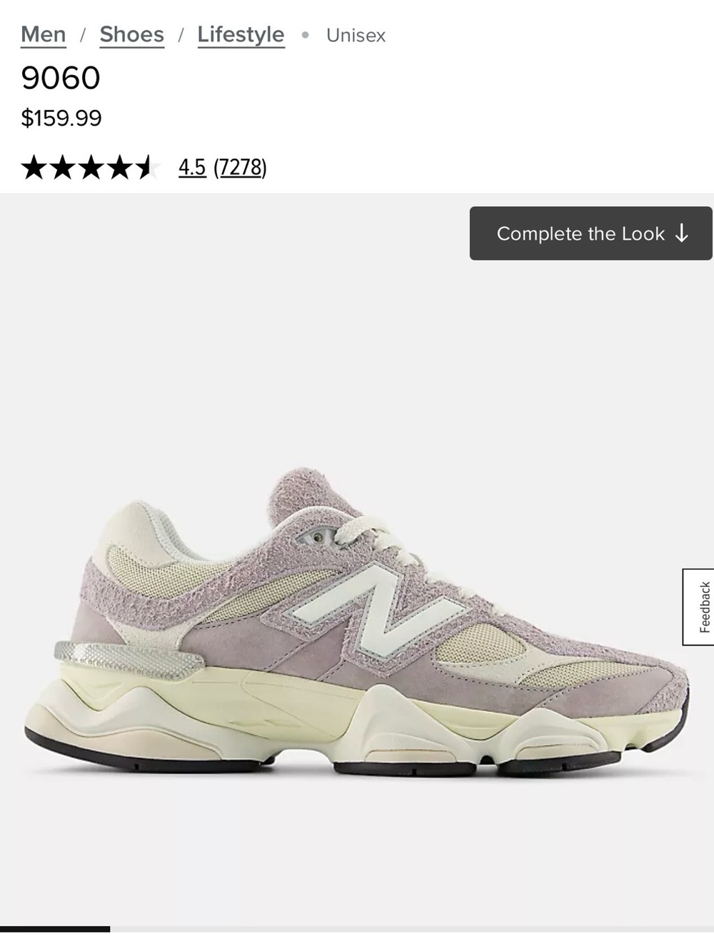 New Balance 9060 Women's Sneaker in Lavender and Cream